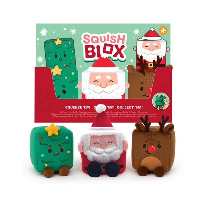 Jouet Peluché à mémoire de forme - Squish Blox Jingle Bunch Noël (Grand)