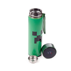 Gourde Isolée en Acier Inoxydable avec Thermomètre Digital Boissons Chaudes ou Froides Minecraft - Creeper