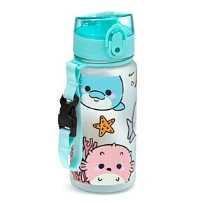 Gourde Enfant 350ml en Plastique Renforcé avec Couvercle à Bouton-poussoir - Adoramals - Vie Marine Gourde Enfant 350ml en Plastique Renforcé avec Couvercle à Bouton-poussoir - Adoramals - Vie Marine