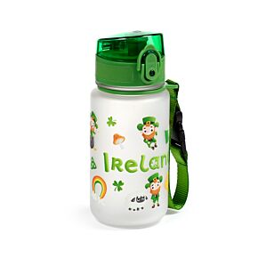 Gourde Enfant 350ml en Plastique Renforcé avec Couvercle à Bouton-poussoir - Leprechaun Chance irlandaise