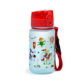 Gourde Enfant 350ml en Plastique Renforcé avec Couvercle à Bouton-poussoir - Knights & Dragons Chevaliers & Dragons
