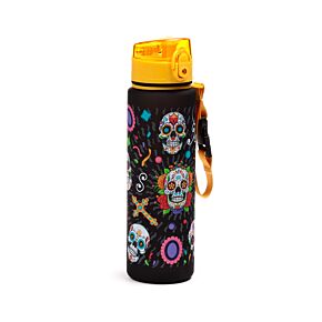 Gourde 600ml en Plastique Renforcé avec Couvercle à Bouton-poussoir - Day of the dead Jour des Morts