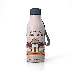 Gourde Isolée 500ml en Acier Inoxydable pour Boissons Chaudes ou Froides - Pusheen le Chat Sushi Club