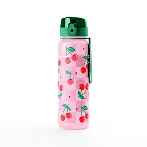 Gourde 600ml en Plastique Renforcé avec Bouton-poussoir - Cerises