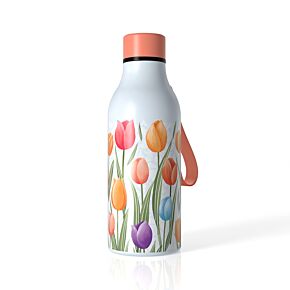 Gourde Isolée 500ml en Acier Inoxydable pour Boissons Chaudes ou Froides - Tulipes 