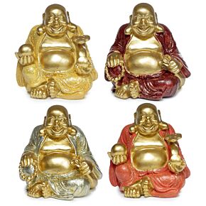 Figurine Mini Bouddha Chinois Porte-bonheur Pailleté 8cm