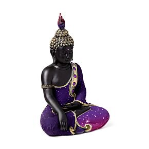 Figurine Boudha Thai Meditation Violet & Noir 