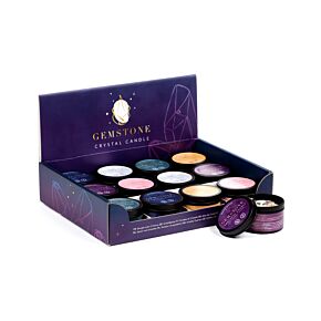 Bougie à la Cire de Soja dans Boîte en Etain avec Gemme 