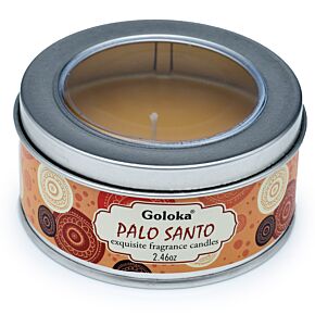Bougie à la Cire de Soja dans Boîte en Etain Goloka - Palo Santo