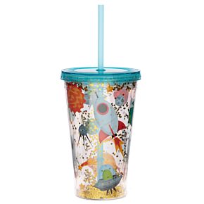Verre PVC Double Paroi 500ml avec Paille & Couvercle Space Cadet - Fusée de l'Espace Verre PVC Double Paroi 500ml avec Paille & Couvercle Space Cadet - Fusée de l'Espace