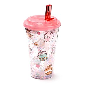 Verre Double-Paroi incassable avec paille Pusheen boissons Verre Double-Paroi incassable avec paille Pusheen boissons