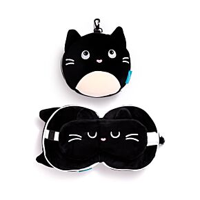 Coussin de Voyage Relaxeazzz Peluché 2-en-1 avec Masque Yeux Feline Fine - Chat Coussin de Voyage Relaxeazzz Peluché 2-en-1 avec Masque Yeux Feline Fine - Chat