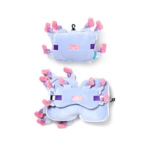 Coussin de Voyage Relaxeazzz Peluché 2-en-1 avec Masque Yeux - Minecraft Axolotl 