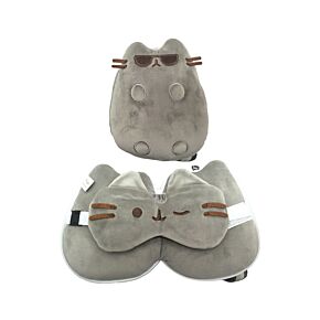 Relaxeazzz Pusheen Chat avec Lunettes de soleil Coussin de voyage 2en1 