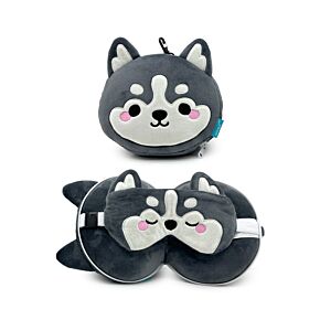 Relaxeazzz  Luna le Husky Coussin de voyage 2 en 1 Relaxeazzz 