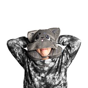 Coussin de Voyage à capuche Hoodeazzz 2-en-1 - Beans & Co Pepper le Chat 