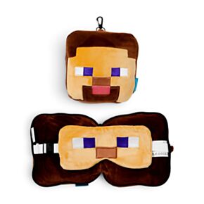 Relaxeazzz Steve Coussin de voyage 2 en 1 - Minecraft 