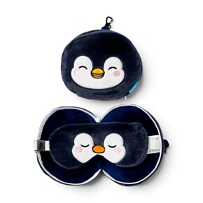 Relaxeazzz Nico le Pingouin Coussin de voyage 2 en 1
