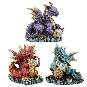 Figurine Elements - Dragon Mère avec Bébé Sortant de l&#039; Œuf