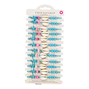 Bracelets - Perles bleues avec Coquillages & Etoile de mer