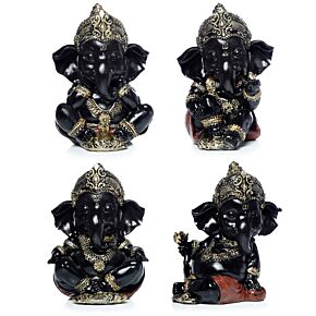 Figurine Ganesh Noir & Doré