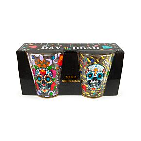 Lot de 2 Verres à Shot (50ml) - Day of the Dead Jour des Morts