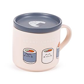 Ensemble Mug Porcelaine & Dessous de Tasse - Pusheen le Chat Sushi  