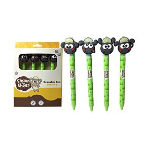 Lot de 4 Stylos effaçables avec embout Kawaii -  Shaun the Sheep