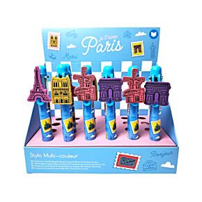 Stylo Multi-couleur avec Charme - Je t'aime Paris (6 Couleurs) Stylo Multi-couleur avec Charme - Je t'aime Paris (6 Couleurs)