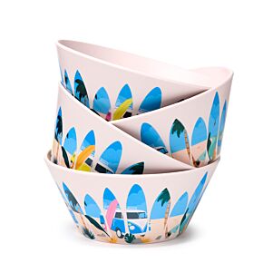 Ensemble 4 Bols en Plastique Recyclés Rpet Volkswagen - Van Bus Combi T1 VW The Waves are Calling Ensemble 4 Bols en Plastique Recyclés Rpet Volkswagen - Van Bus Combi T1 VW The Waves are Calling