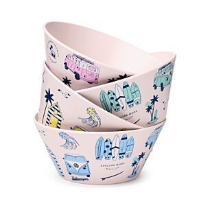 Ensemble 4 Bols en Plastique Recyclés Rpet Volkswagen - Van Bus Combi T1 VW Explore More Ensemble 4 Bols en Plastique Recyclés Rpet Volkswagen - Van Bus Combi T1 VW Explore More