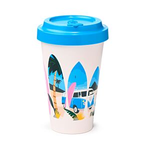 Mug de Voyage 400ml en Plastique Recyclé Rpet Volkswagen - Van Bus Combi VW T1 The Waves are Calling Mug de Voyage 400ml en Plastique Recyclé Rpet Volkswagen - Van Bus Combi VW T1 The Waves are Calling