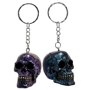 Porte-clé Skulls & Roses Effet Metallique à Couleurs Irisées Porte-clé Skulls & Roses Effet Metallique à Couleurs Irisées