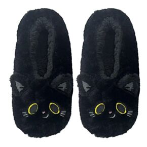 Chaussons Anti-dérapants Peluchés (EU39-41/UK6-8) - Lucky le Chat Noir 