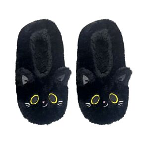 Chaussons Anti-dérapants Peluchés (EU36-38/UK3-5) - Lucky le Chat Noir