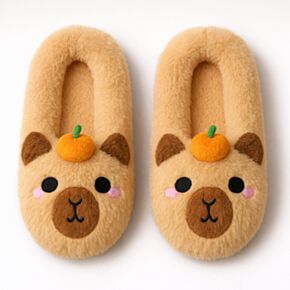 Chaussons Anti-dérapants Peluchés (EU39-41/UK6-8) - Capybara 
