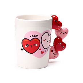 Mug à Anse Décorée Cœurs - J'Adoramals Cœur XOXO Mug à Anse Décorée Cœurs - J'Adoramals Cœur XOXO