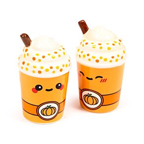 Ensemble Salière & Poivrière en céramique - Latte Epicé Citrouille Foodiemals