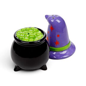 Ensemble Salière & Poivrière en céramique Chapeau de sorcière et Chaudron - Spooky 