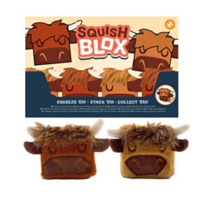 Jouet Peluché à mémoire de forme - Squish Blox Vache des Highland Coo Cow 