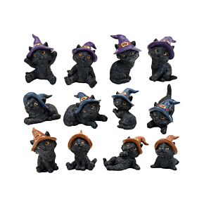 Figurines Chats Sorciers Noirs 