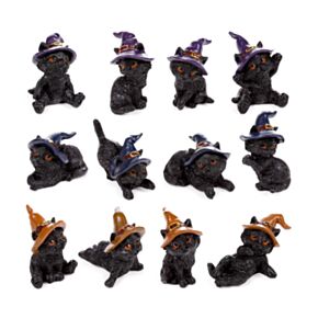 Figurines Chats Sorciers Noirs 