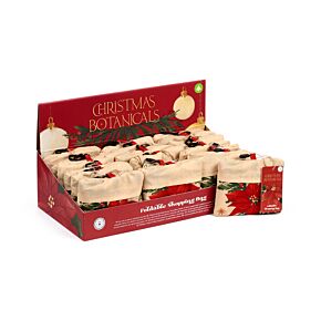 Sac Shopping Pliable et réutilisable en RPET - Plantes de Noël Sac Shopping Pliable et réutilisable en RPET - Plantes de Noël