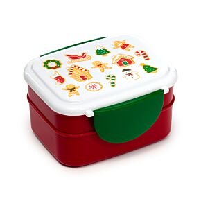 Boite Repas Bento Compartimentée avec couverts - Pain d'épices de Noël Boite Repas Bento Compartimentée avec couverts - Pain d'épices de Noël