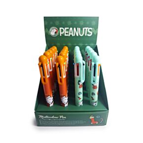 Stylo multi-couleur - Peanuts Snoopy & Woodstock Noël (6 Couleurs)