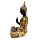 Figurine Bouddha Thaïlandais Noir & Orange - Méditation