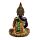 Figurine Bouddha Thaïlandais Noir & Orange & Or - Contemplation
