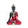 Boudha Thai Méditant Rouge, Noir & Doré 