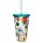 Verre PVC Double Paroi 500ml avec Paille & Couvercle Space Cadet - Fusée de l'Espace