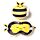 Coussin de Voyage Relaxeazzz Peluché 2-en-1 avec Masque Yeux Adorabugs - Abeille